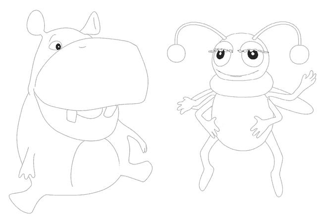 coloriage hippo et coccinelle